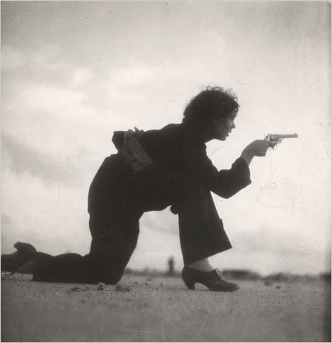 Gerda Taro, Republican militiawoman training on the beach, outside Barcelona, August 1936.  International Center of Photography