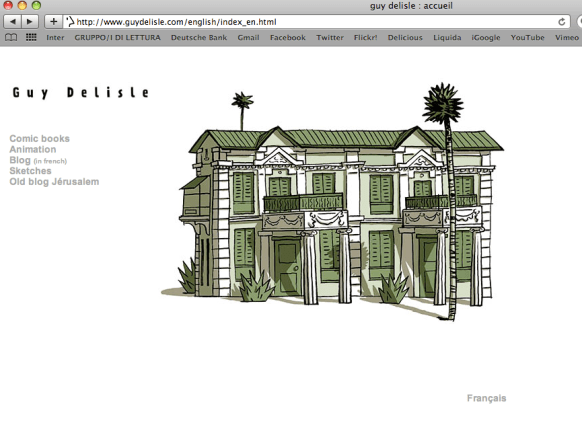 La Home Page del sito di Guy Delisle