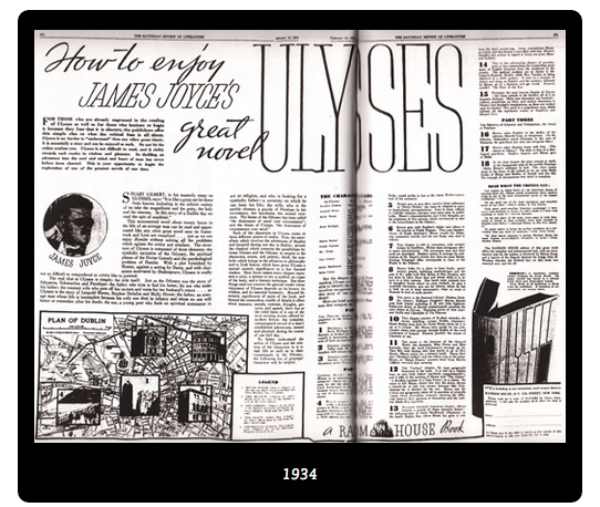 James Joyce, Ulysses, una pubblicità del 1934