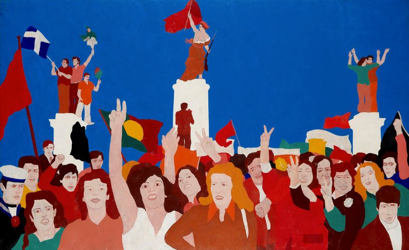 Nikias Skapinakis Delacroix no 25 de Abril em Atenas